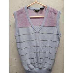 Vintage 80s‎ Purple/Blue Sweater Vest Womens S 100% Acrylic Made In USA SZ42